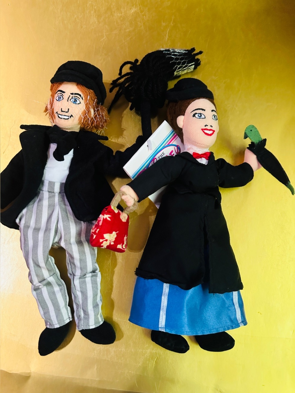 DISNEY STORE 1990’s MARY POPPINS & BERT COLLECTIBLE BEAN BAG PLUSH